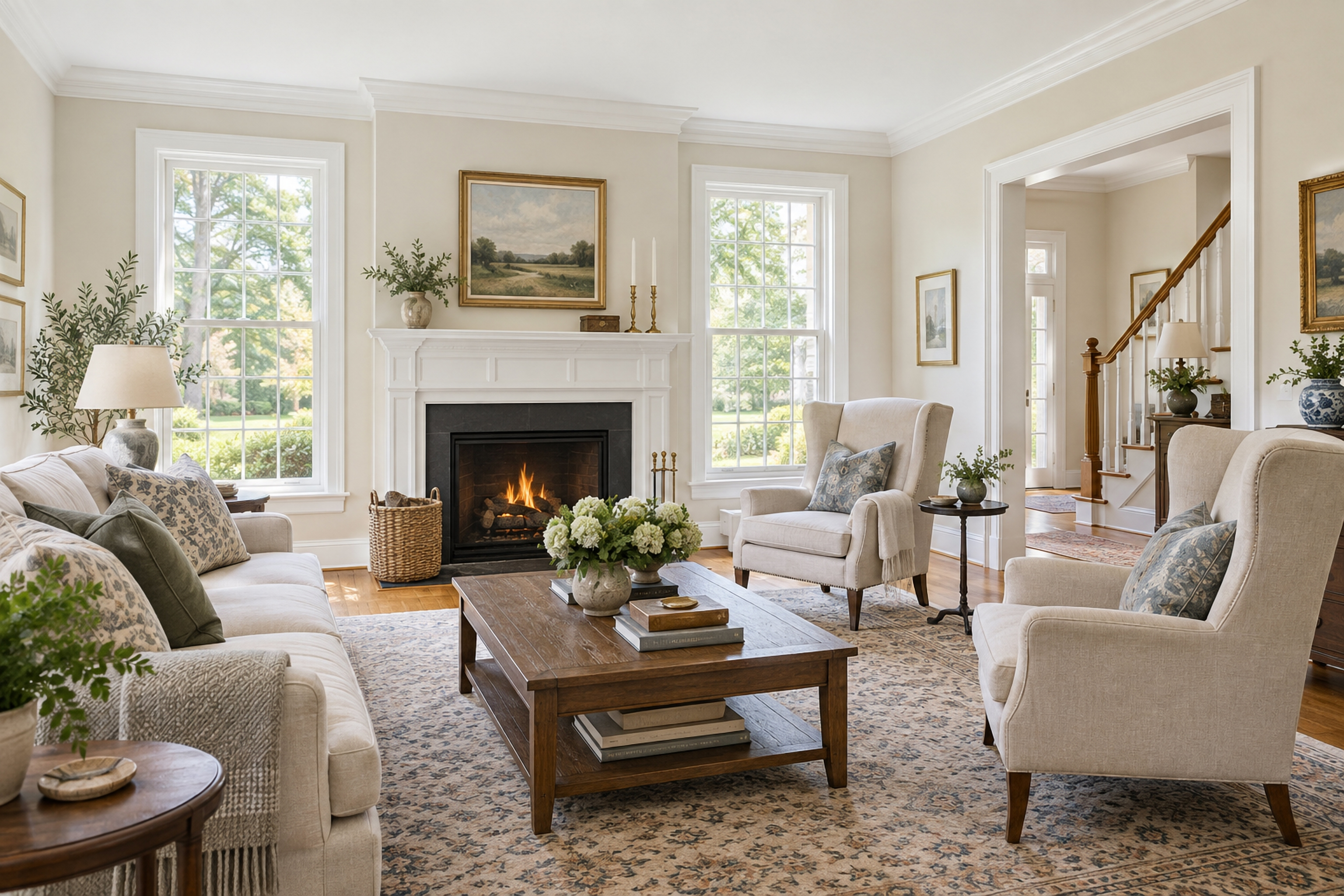Black Door Colonial: Living Room