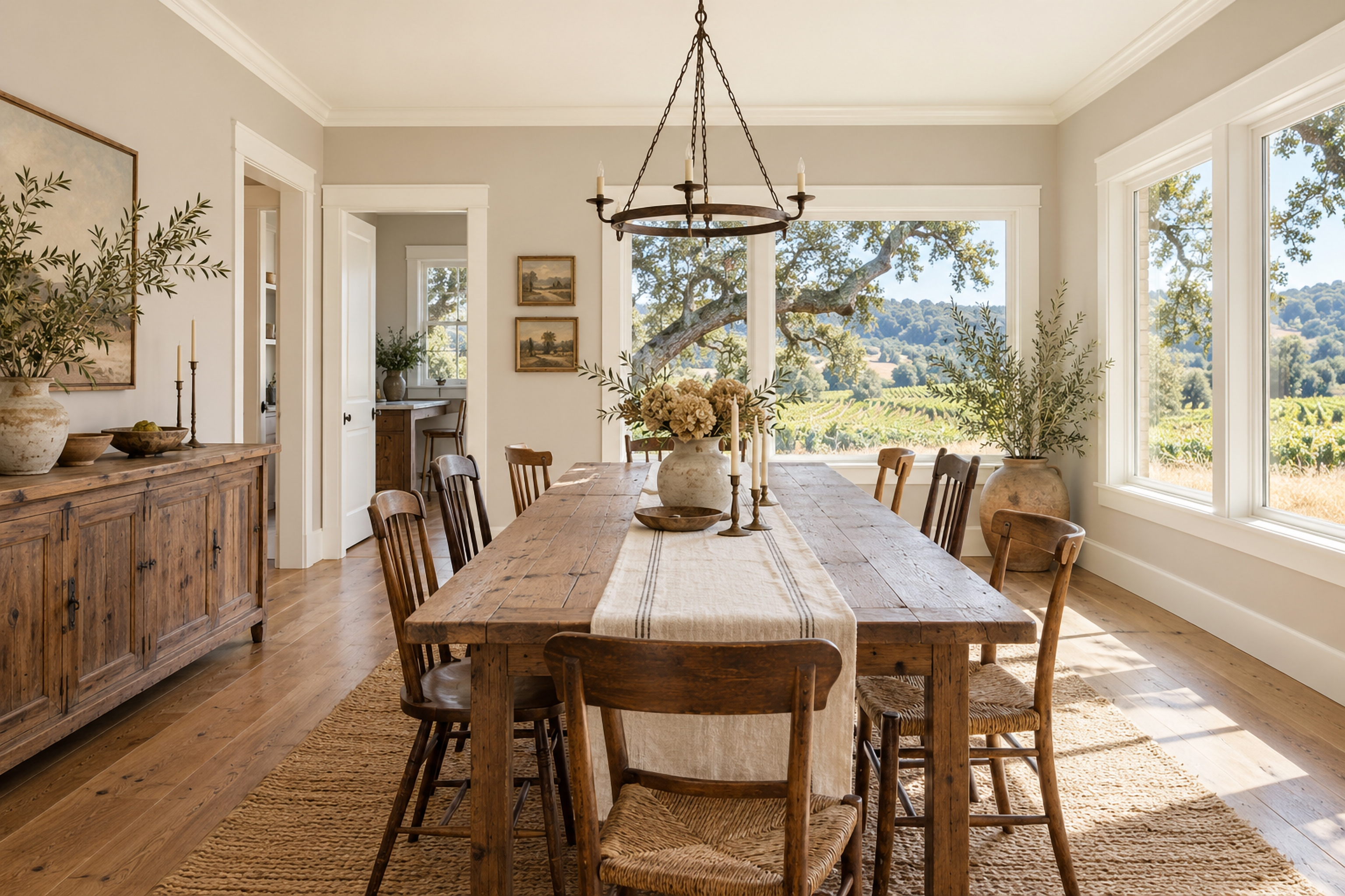 Dusty Rose Linen: Dining Room