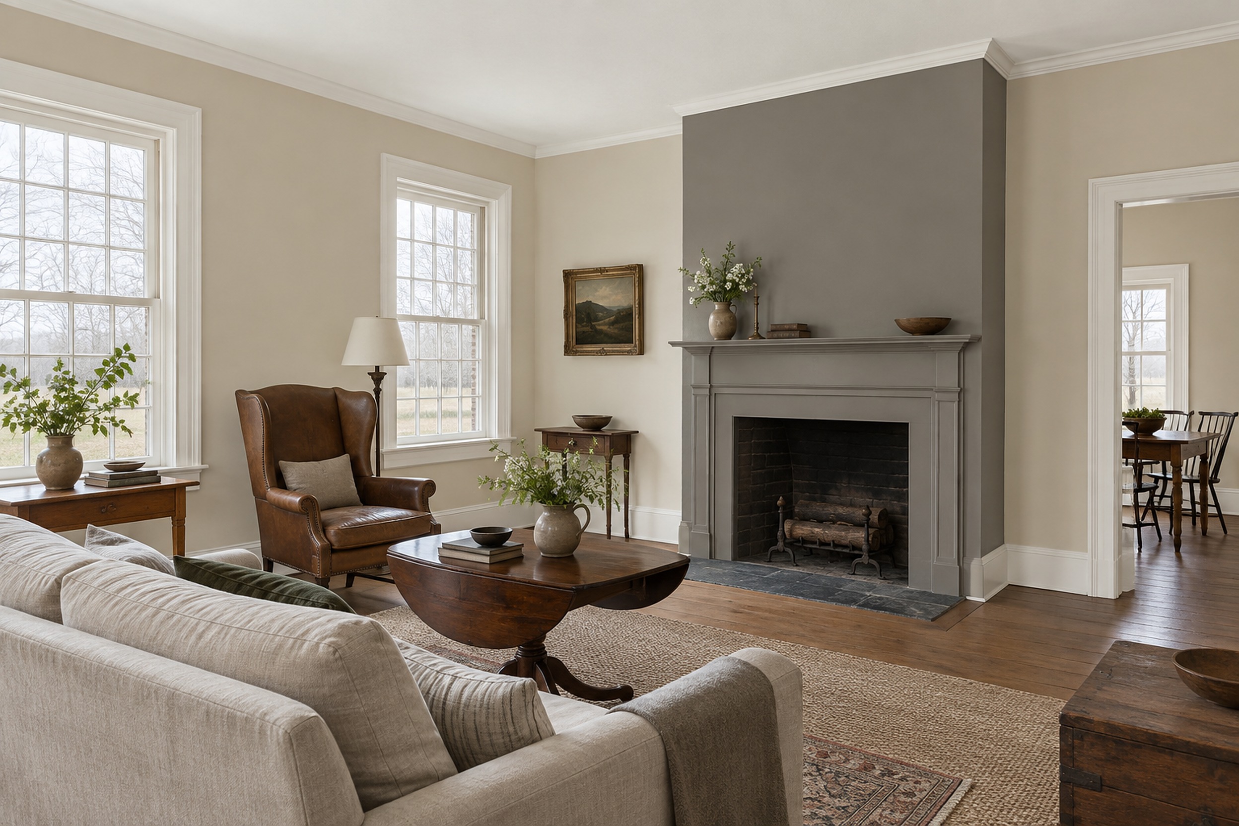 Pewter & Linen: Living Room