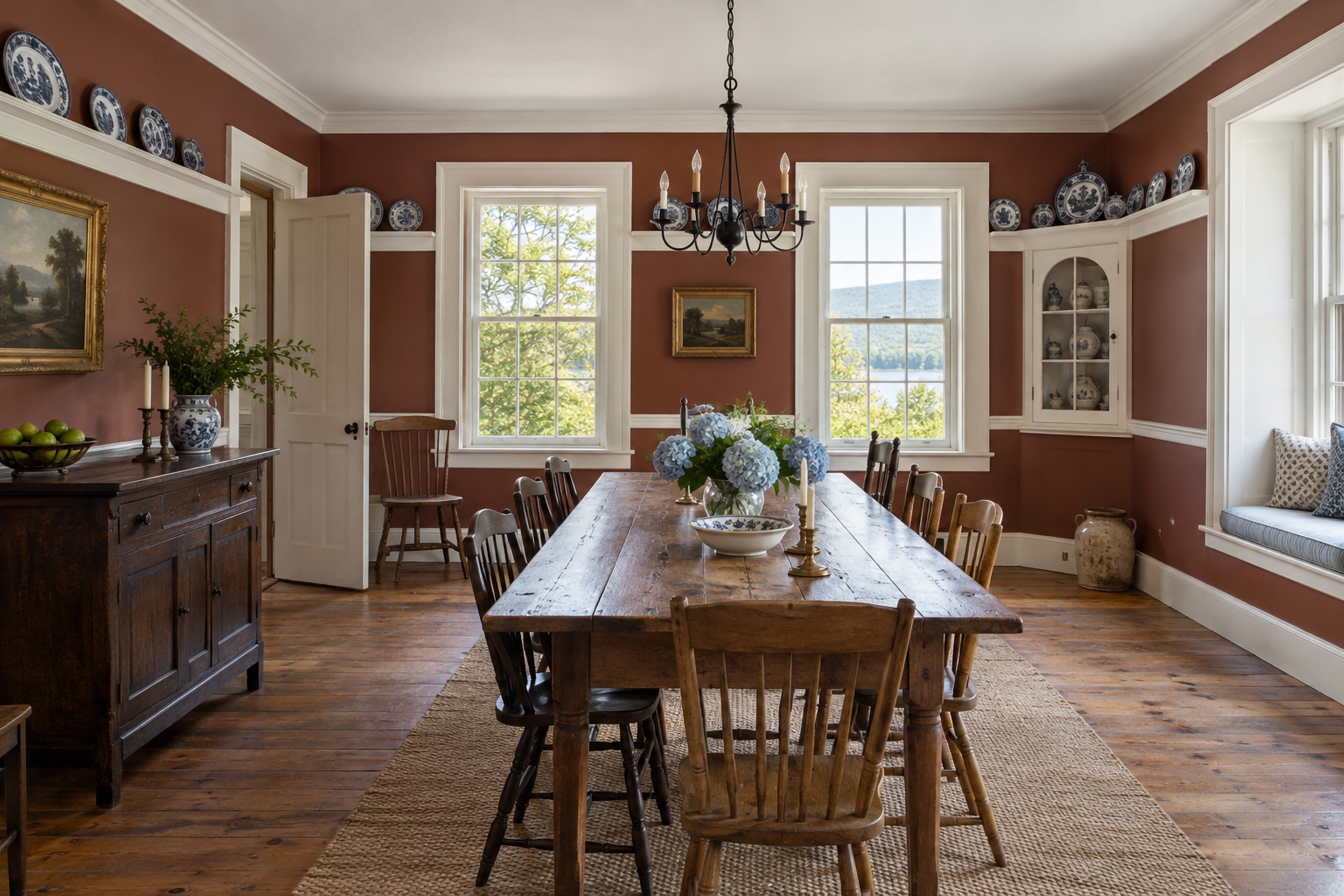 Tile Blue Gable: Dining Room